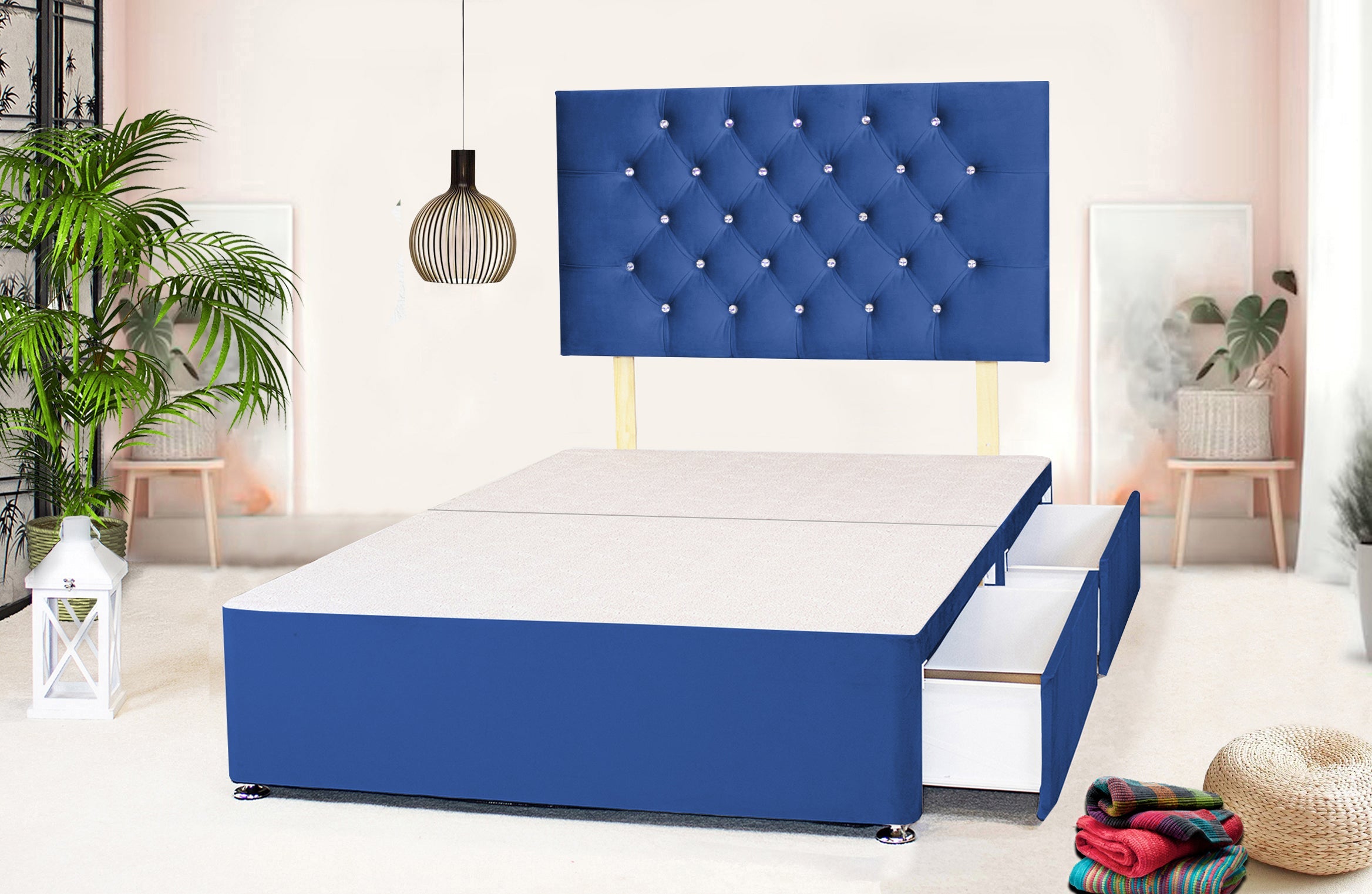 Divan Bed Base and Chesterfield Headboard