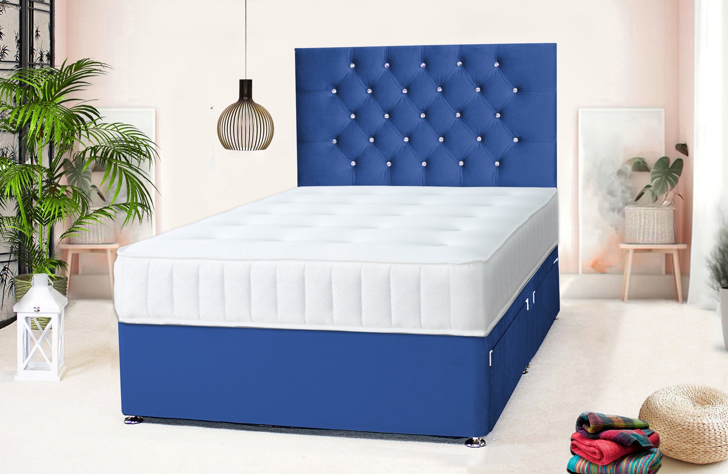 Divan Bed Base and Chesterfield Headboard