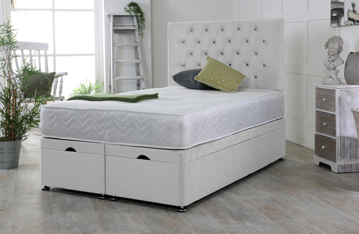 Chesterfield Ottoman Bed Base Set with Headboard