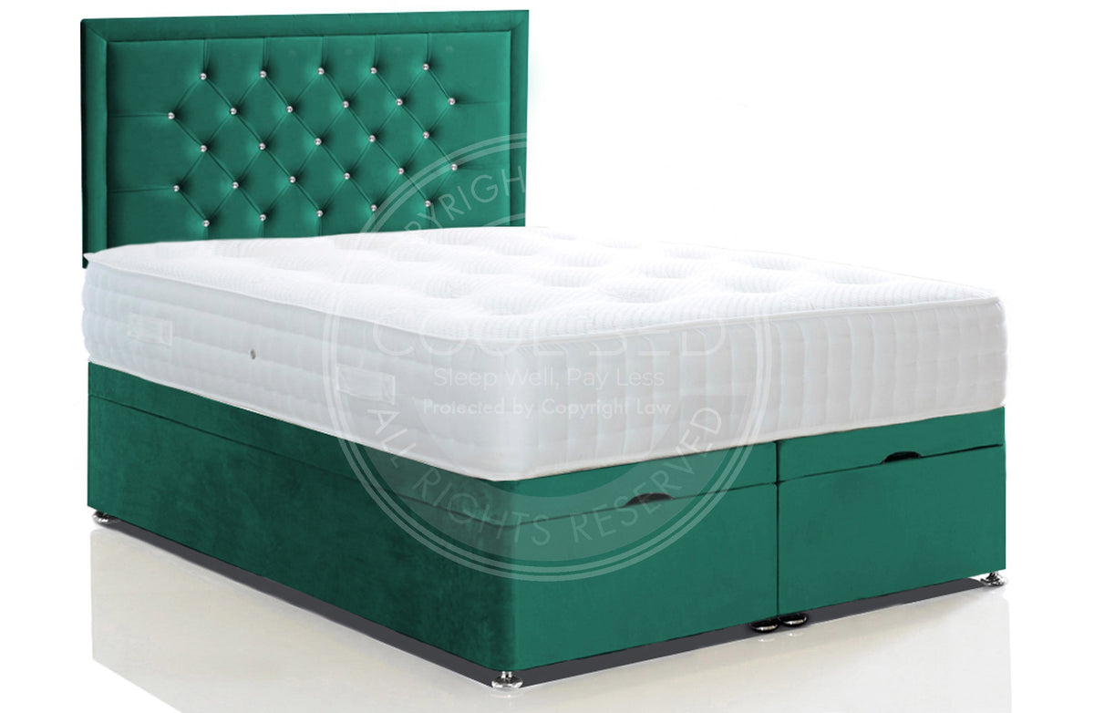 Ottoman Divan Bed with Mattress & Miami Headboard