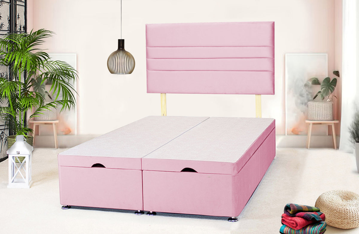 Ottoman Divan Bed with Mattress & Mint Headboard