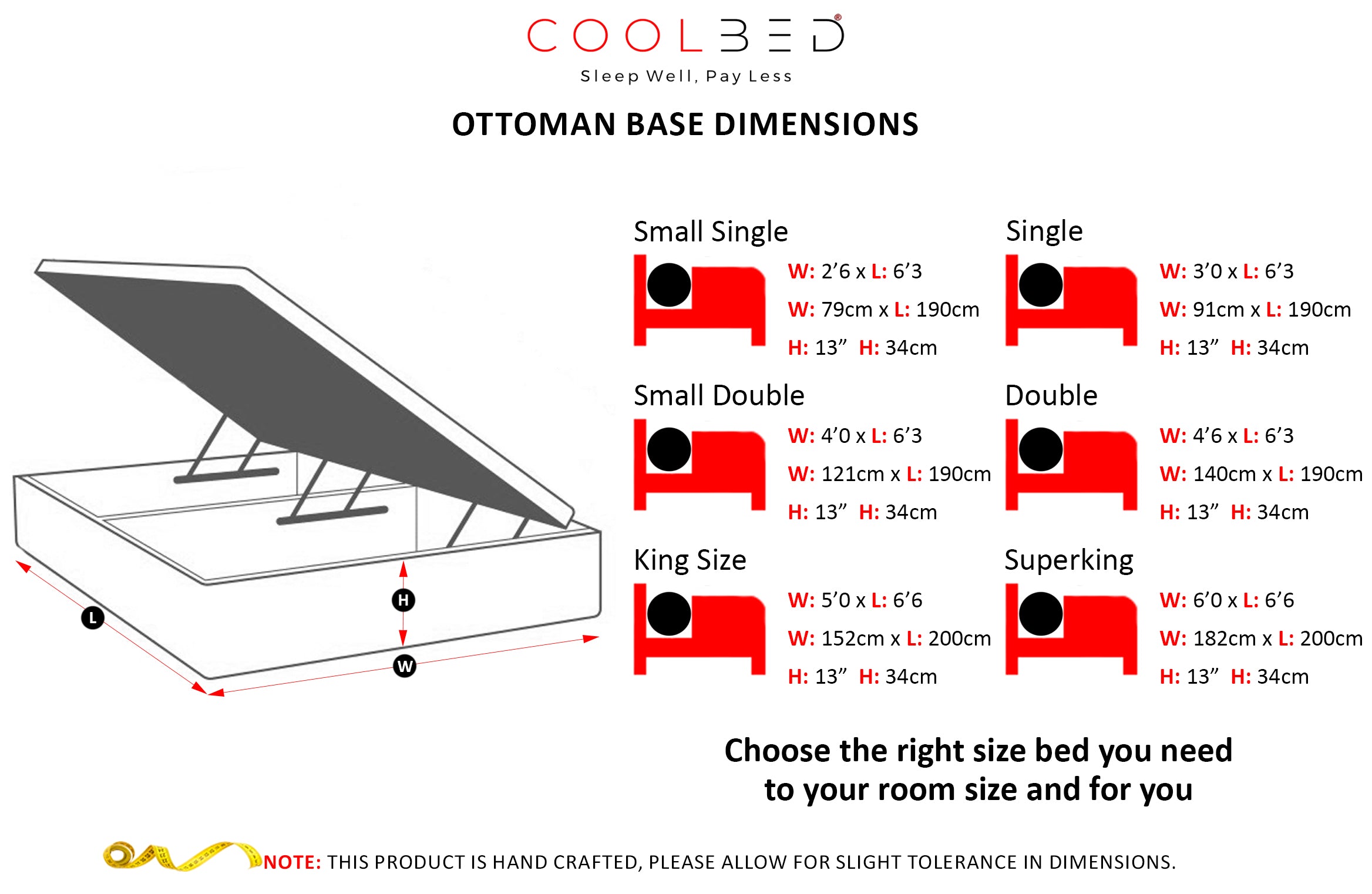 Wispa Ottoman Bed Base Set with Mattress and Headboard