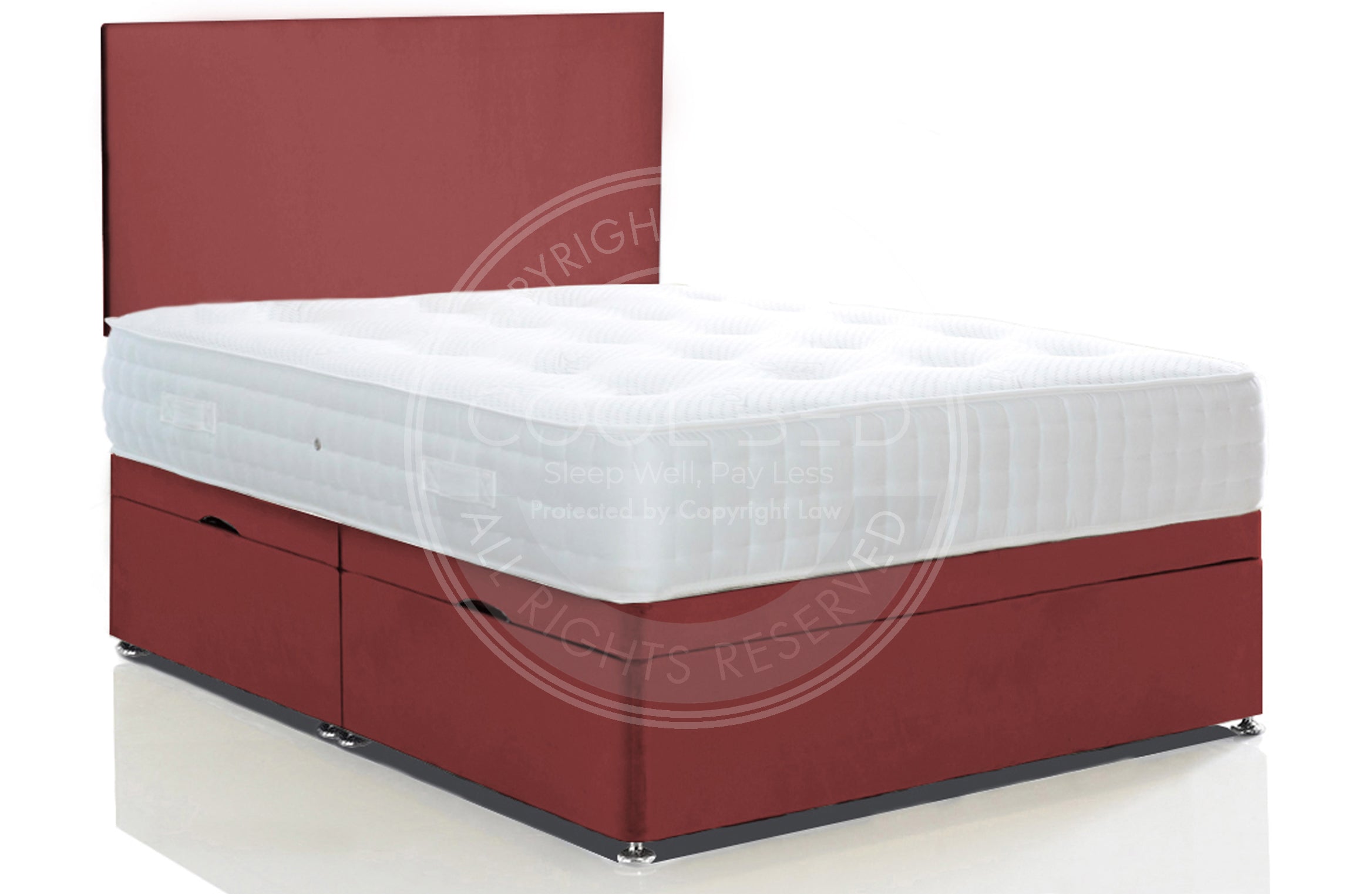 Ottoman Divan Bed with Mattress & Plain Headboard