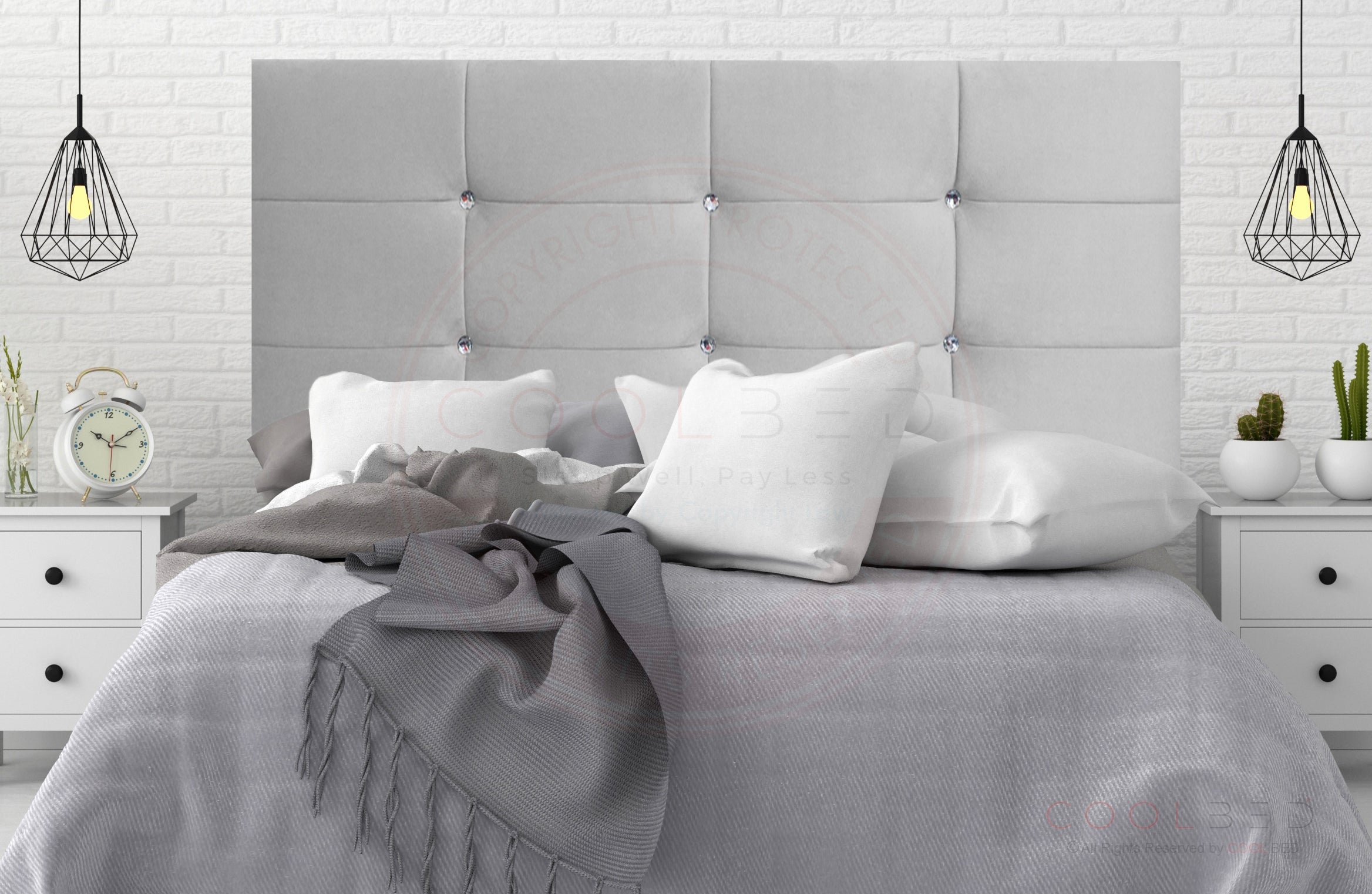 Zahara Cube Upholstered Headboard